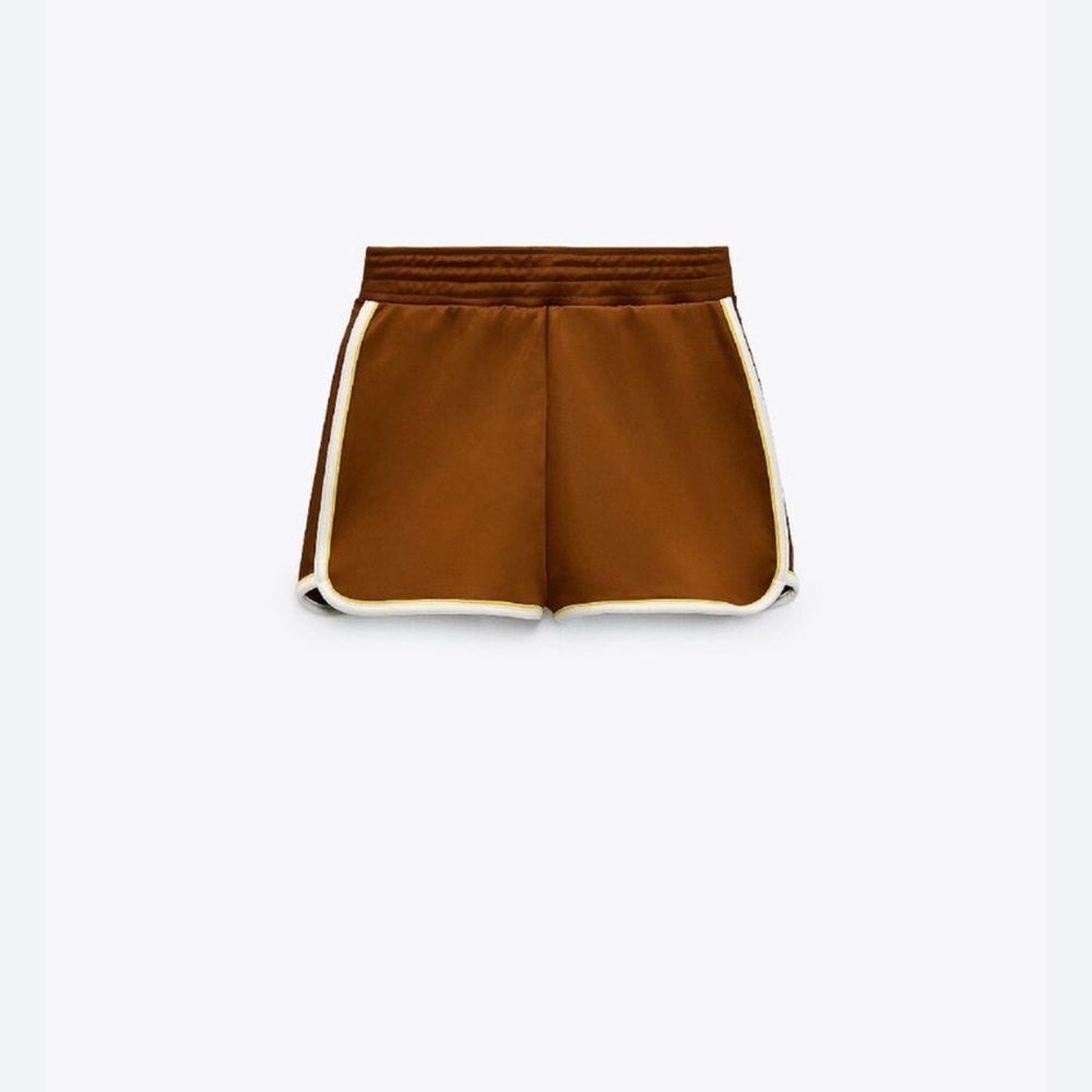 Zara Retro Sporty Gilet shorts only  Copenhagen 1987 Brown Size Large.
